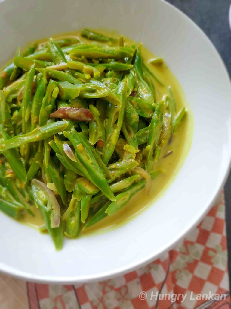 Vegan green bean curry with coconut milk