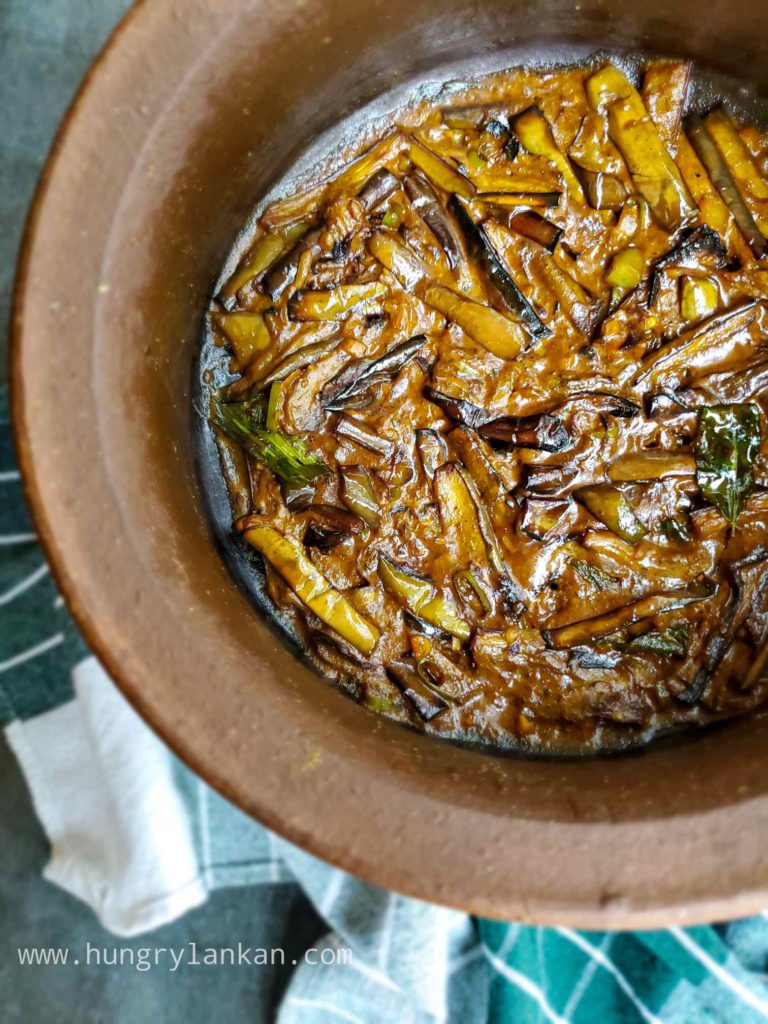 Sri Lankan fried eggplant curry