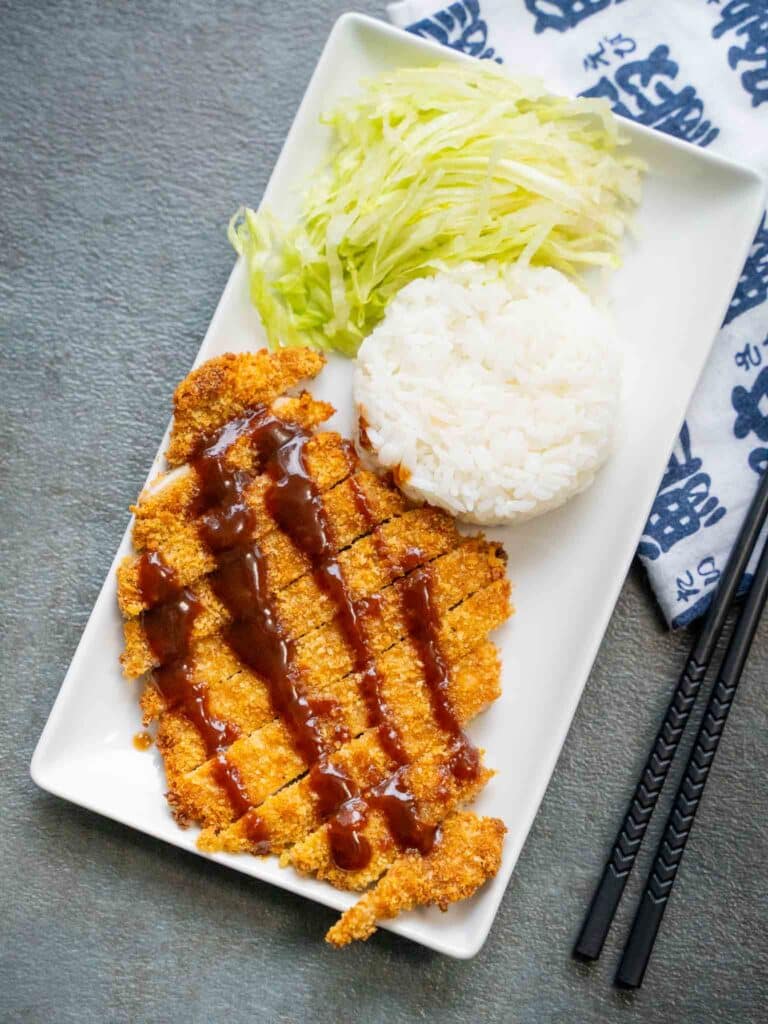 Pork Katsu with sauce in Air Fryer